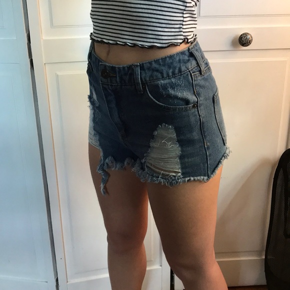 Highway Jeans High Waist Ripped Jean Shorts - Picture 4 of 5